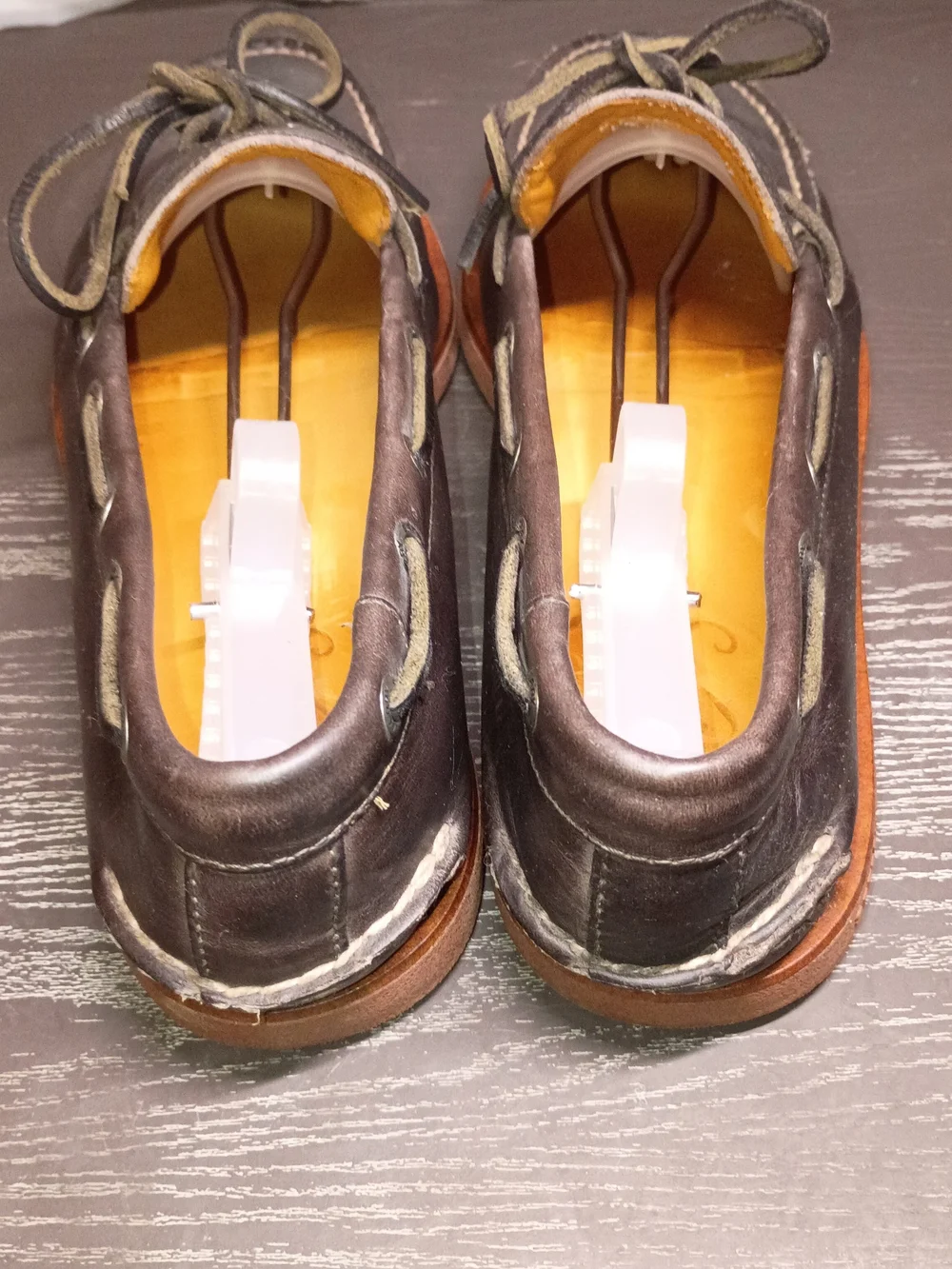 Sperry GOLD CUP Black Leather Moc Toe Boat Shoes / Lace Tie. Men's 10M. Like NEW